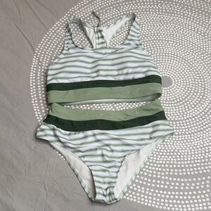 Striped Green Bikini Set